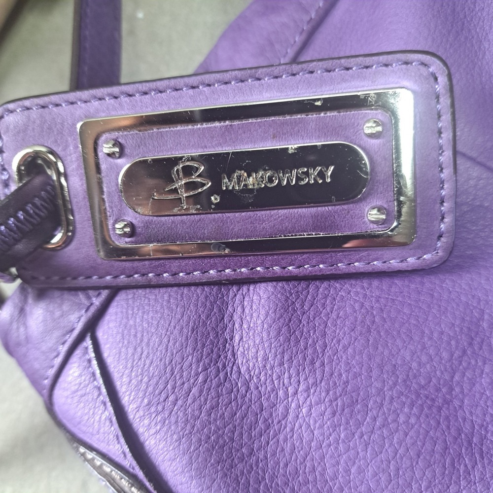 Y2k Core Indie Sleaze Slouchy Amethyst Purple Hobo Bag Gothic Jewel B Makowsky - Picture 6 of 9
